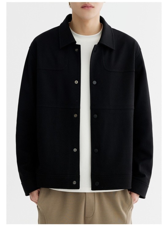 Solid color minimalist lapel jacket versatile casual fashion trend jacket