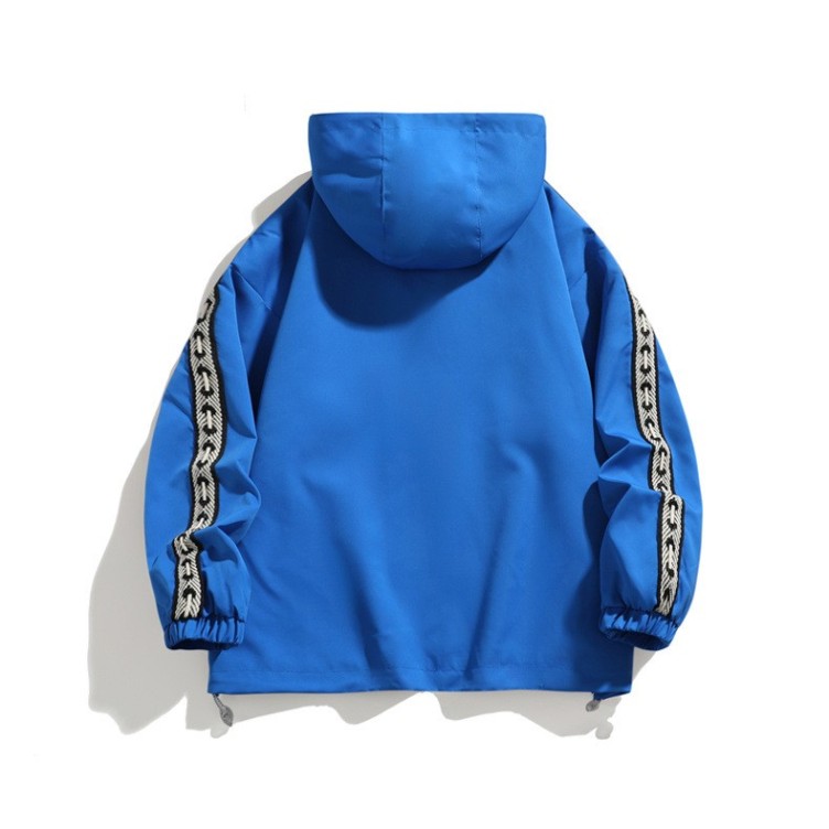 Versatile, simple, loose fitting hooded trendy and fashionable jacket