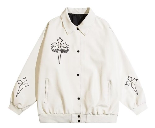 Loose fitting fashion hip-hop embroidered baseball jacket trend jacket