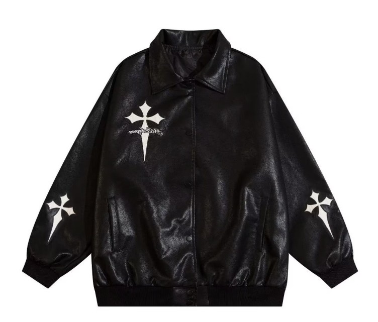 Loose fitting fashion hip-hop embroidered baseball jacket trend jacket
