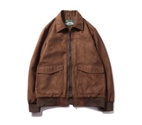 Suede work jacket retro lapel trendy jacket