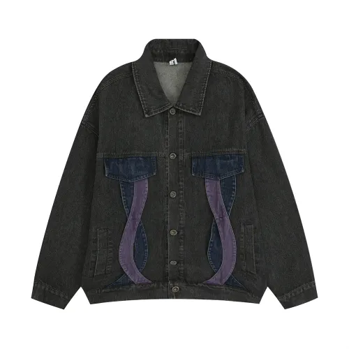 Color blocking fashion loose trend denim jacket