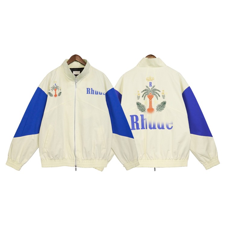 Printed color blocking school uniform casual sports trend jacket