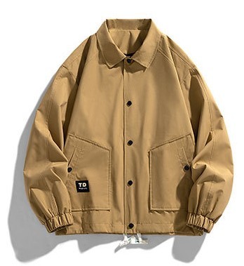 Printed casual lapel solid standing collar fashion trend jacket