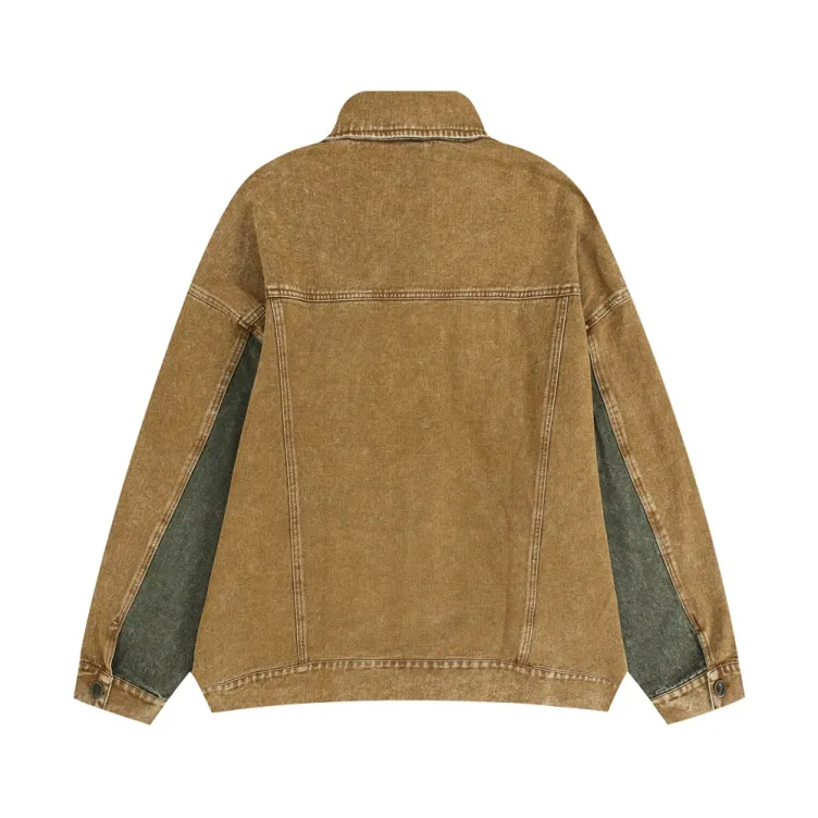 Color blocking fashion loose trend denim jacket