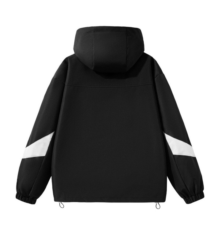 Contrast casual hooded versatile fashion trend jacket
