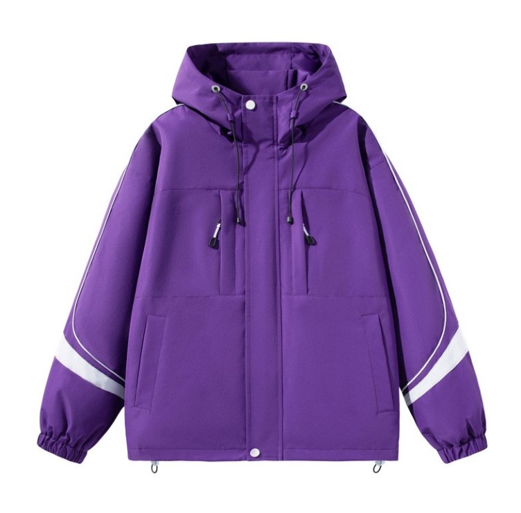 Contrast casual hooded versatile fashion trend jacket