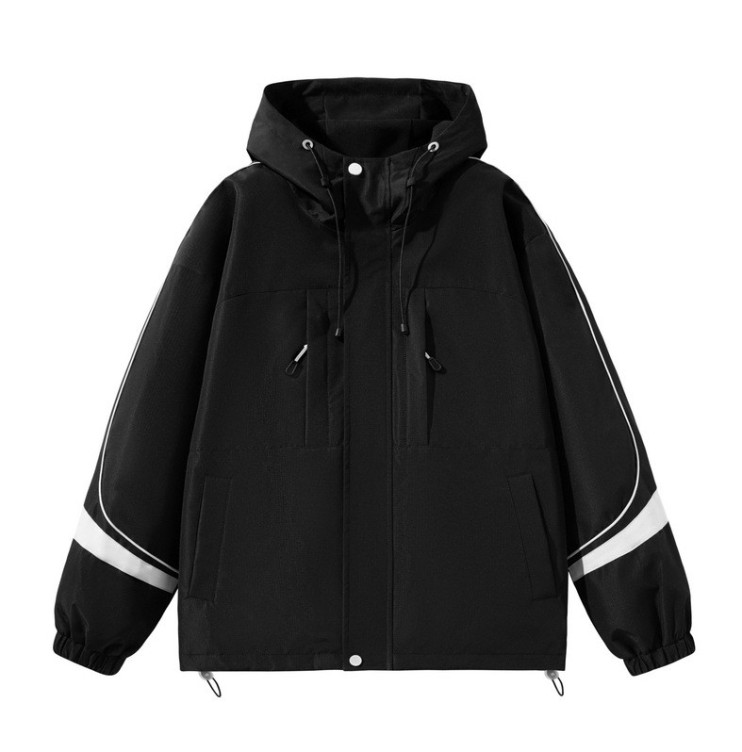 Contrast casual hooded versatile fashion trend jacket