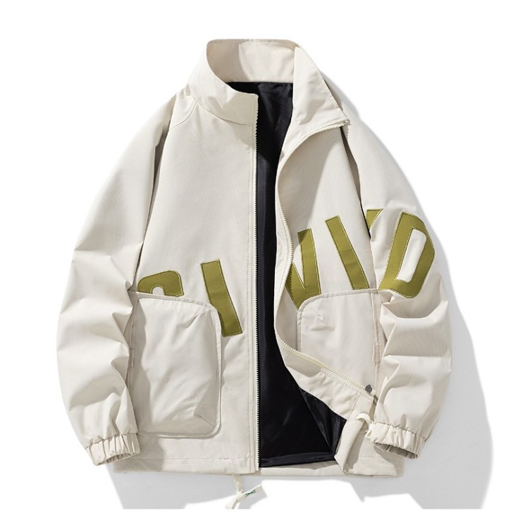 Casual stand neck loose fitting baseball suit trend jacket