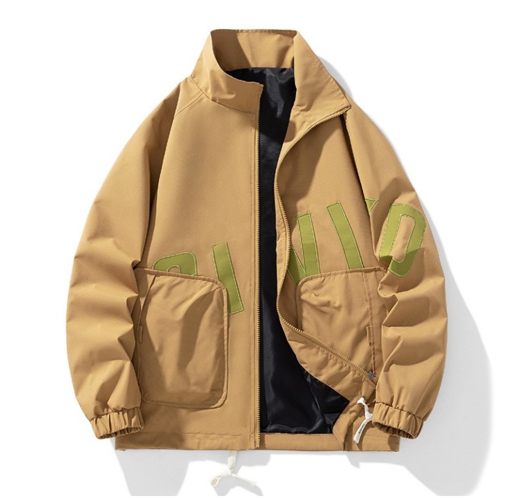Casual stand neck loose fitting baseball suit trend jacket