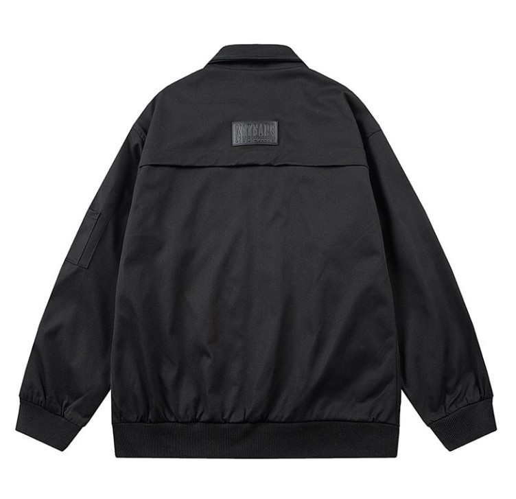 Casual multi zipper loose design lapel trend flying suit jacket