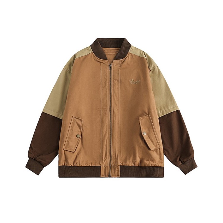 Loose casual baseball jacket with versatile fashion trends