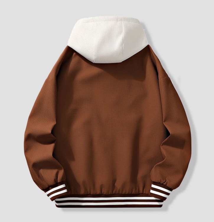 Loose casual hooded baseball jacket trend jacket