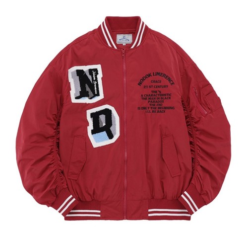 Letter embroidery motorcycle style loose casual trend jacket