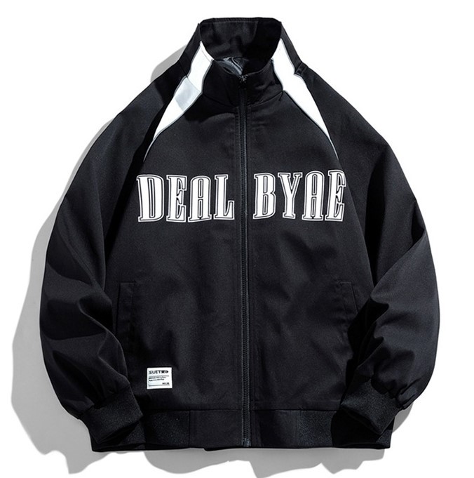 Casual standing collar loose fitting fashion trend work jacket