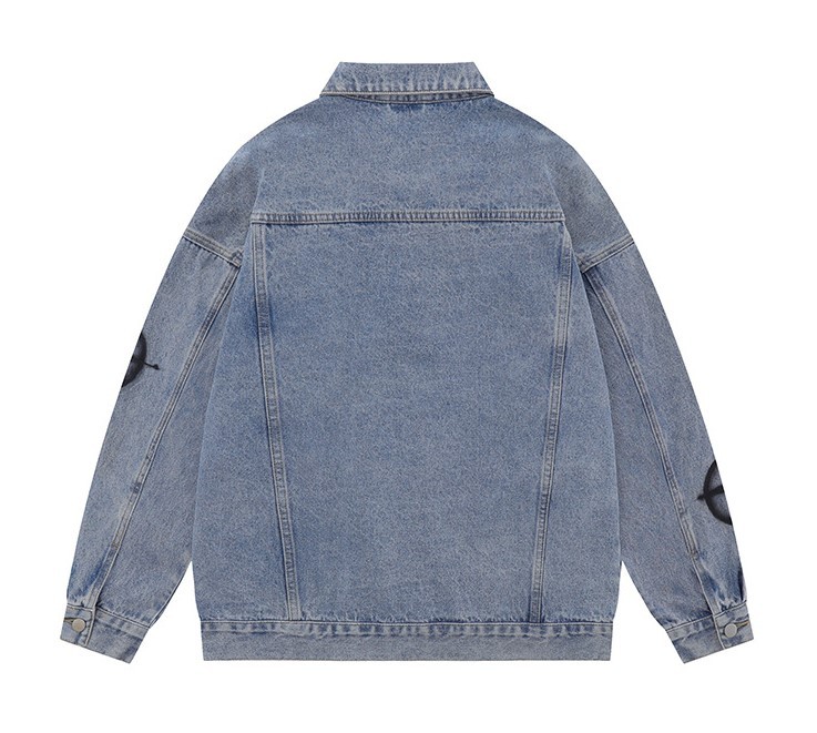 Hand-painted vintage casual fashion trend denim work jacket