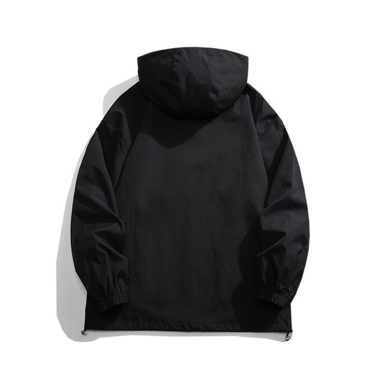 Loose fitting casual hooded jumpsuit trend fashion jacket