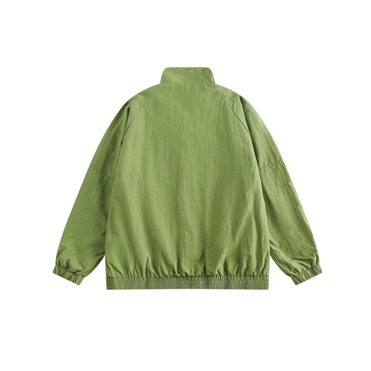 Minimalist retro loose fitting casual stand collar trendy jacket