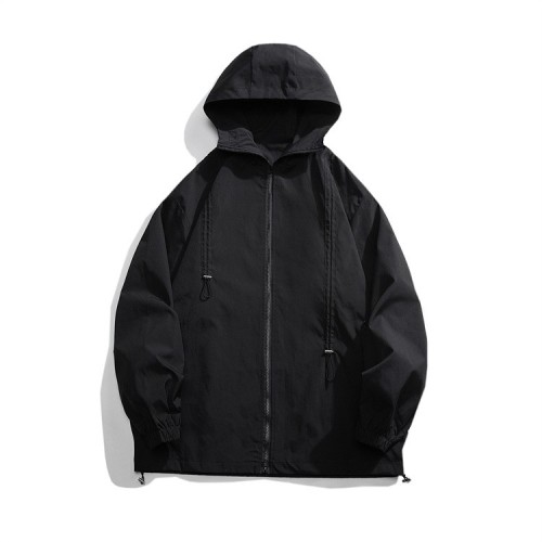Loose fitting casual hooded jumpsuit trend fashion jacket