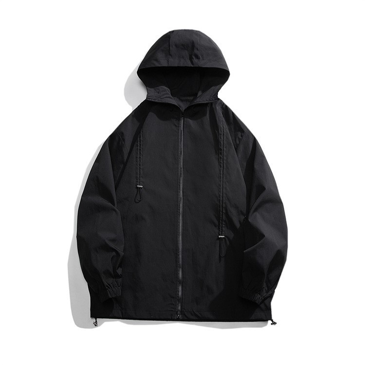 Loose fitting casual hooded jumpsuit trend fashion jacket