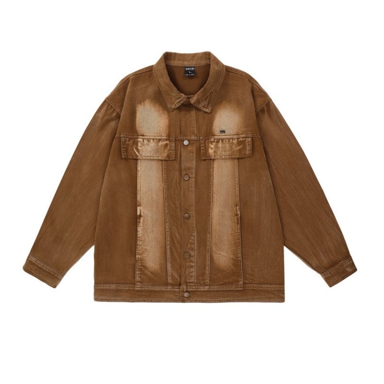 Vintage Street Wash Gradient Trendy Denim Jacket