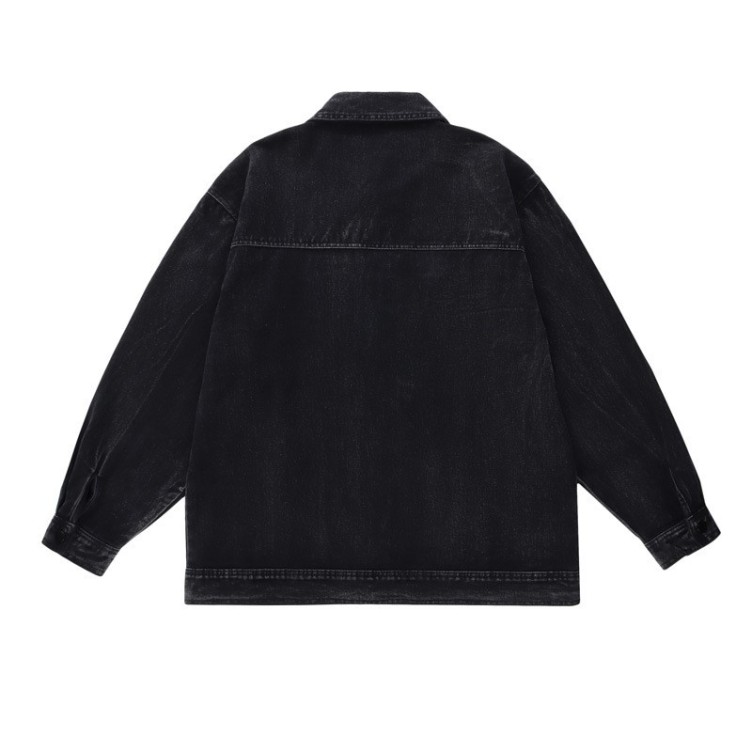 Vintage Street Wash Gradient Trendy Denim Jacket