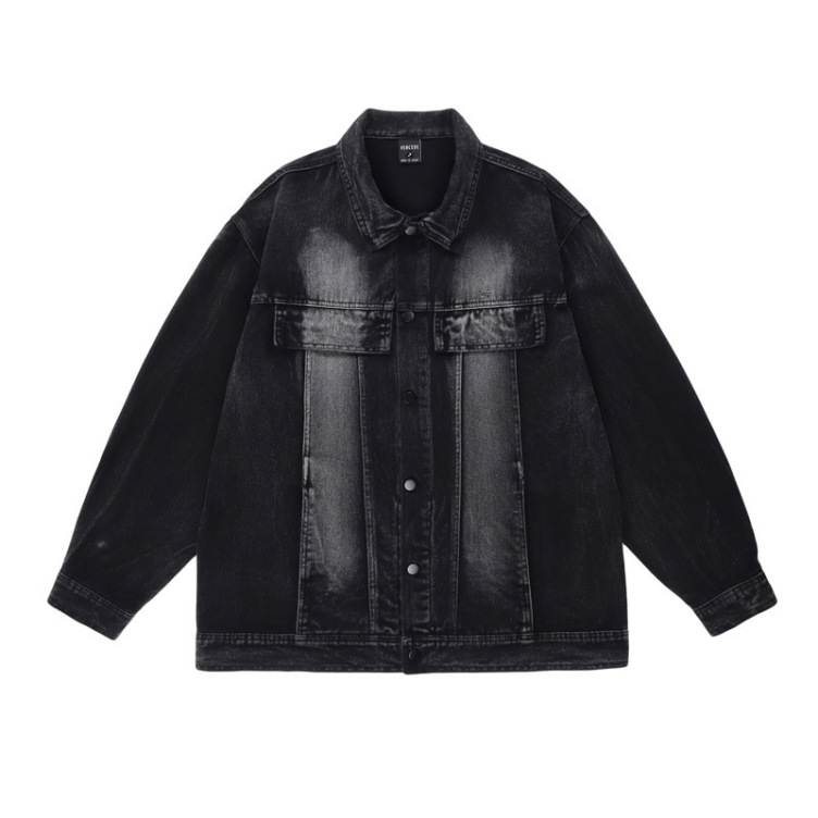 Vintage Street Wash Gradient Trendy Denim Jacket