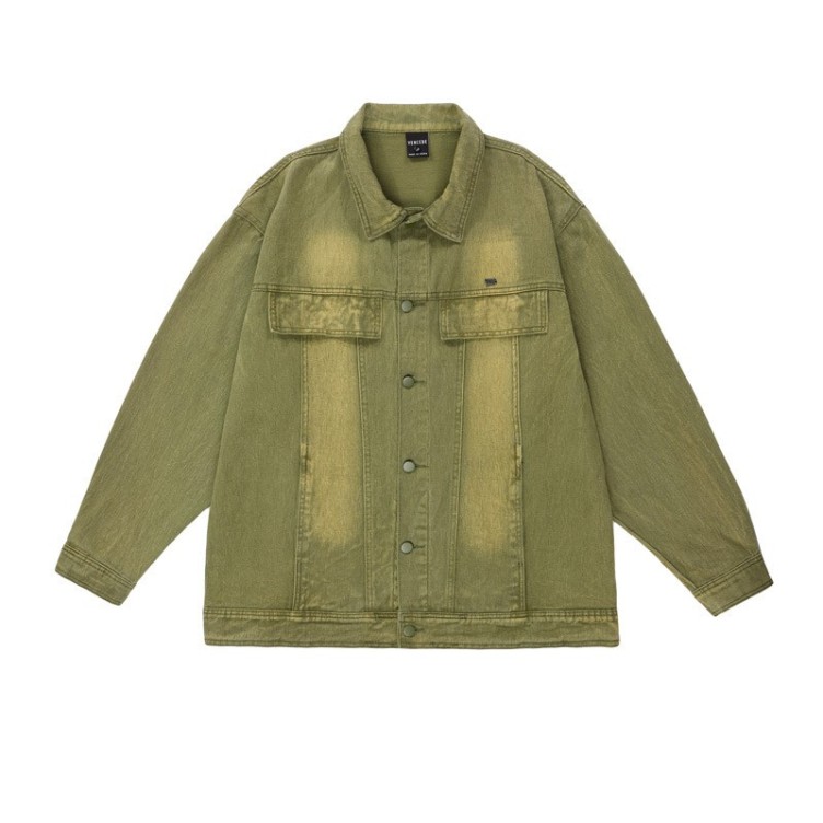 Vintage Street Wash Gradient Trendy Denim Jacket
