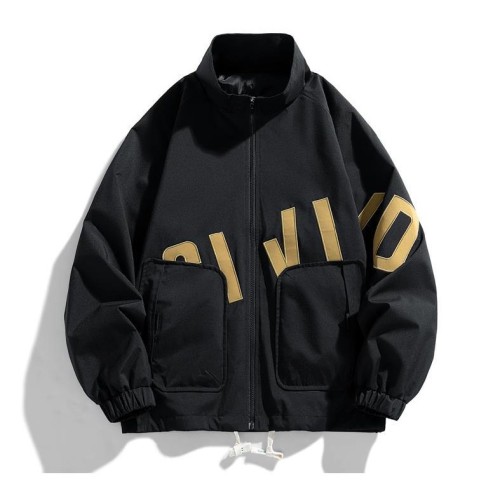 Casual stand collar loose fitting fashion trend jacket