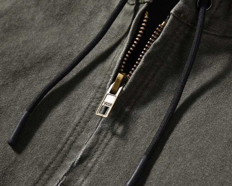 Vintage washed drawstring hooded loose trendy jacket
