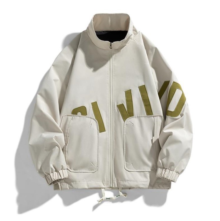 Casual stand collar loose fitting fashion trend jacket
