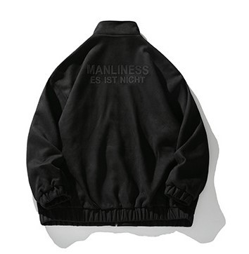 Flocking printed loose standing collar casual fashion trend jacket