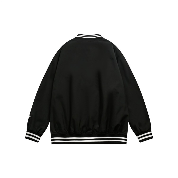 Hip Hop Letter Embroidered Baseball Jersey Loose Casual Jacket