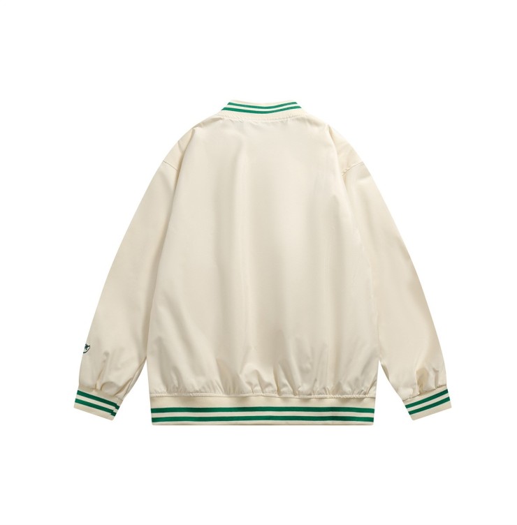 Hip Hop Letter Embroidered Baseball Jersey Loose Casual Jacket