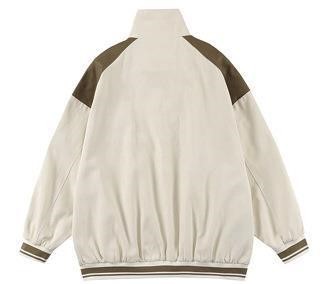 Letter embroidered bomber loose jacket