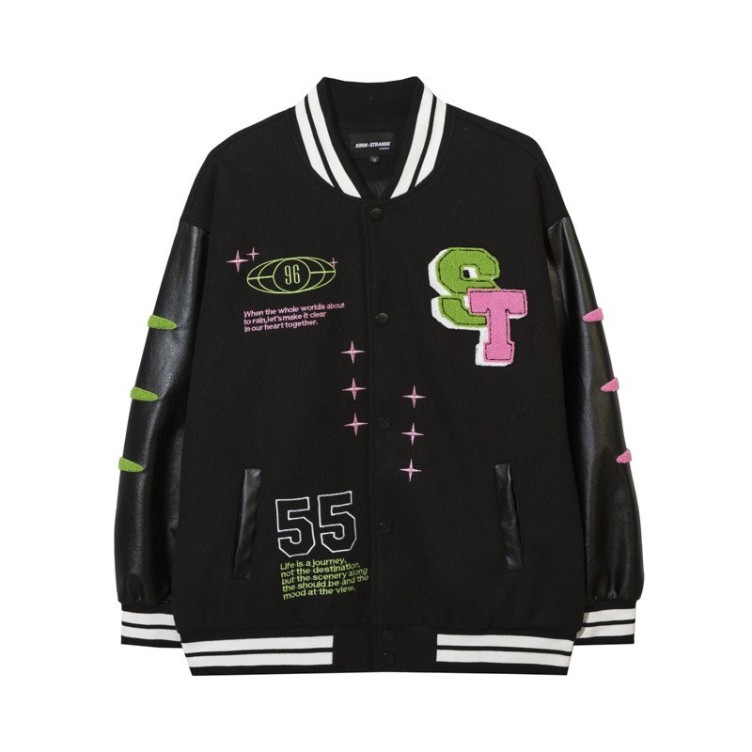 Embroidered baseball jersey loose casual jacket