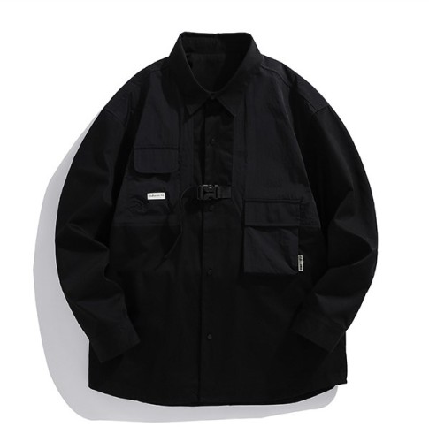 Fake two-piece color matching work suit with button up lapel jacket