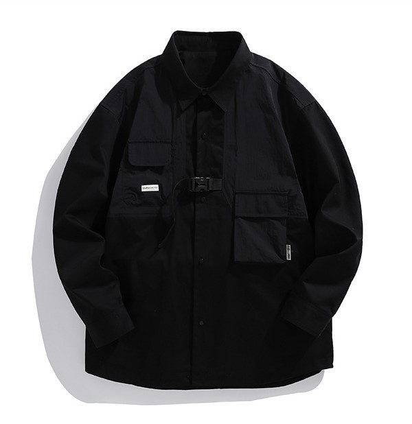Fake two-piece color matching work suit with button up lapel jacket