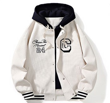 Loose fitting casual hooded jacket