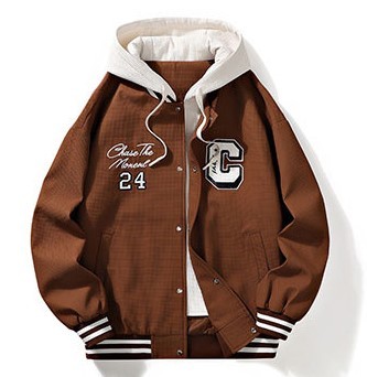 Loose fitting casual hooded jacket