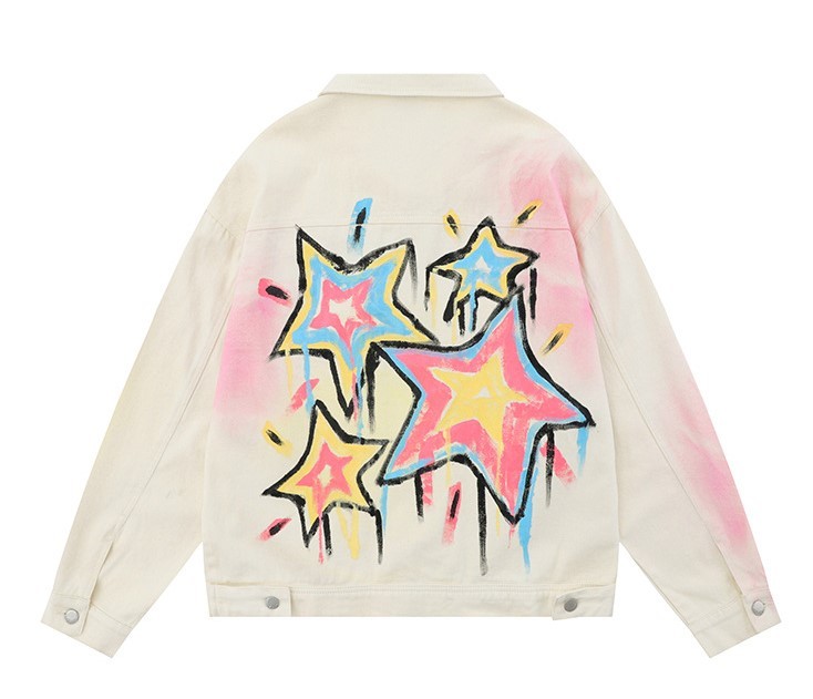 Casual retro work attire multi pocket denim jacket