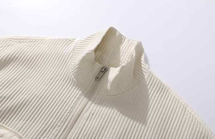 Casual stand collar solid color loose fitting jacket