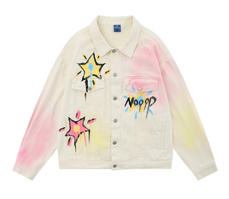 Casual retro work attire multi pocket denim jacket