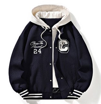 Loose fitting casual hooded jacket