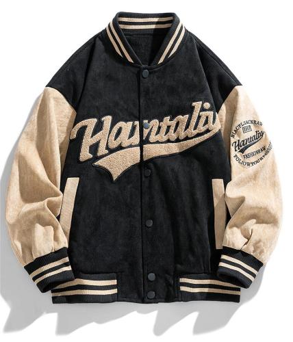 Casual suede bomber jacket
