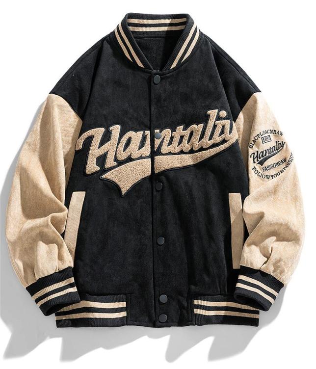 Casual suede bomber jacket