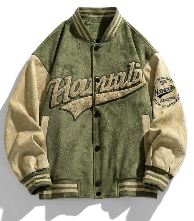 Casual suede bomber jacket