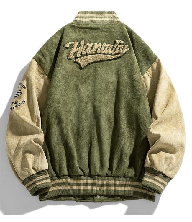 Casual suede bomber jacket