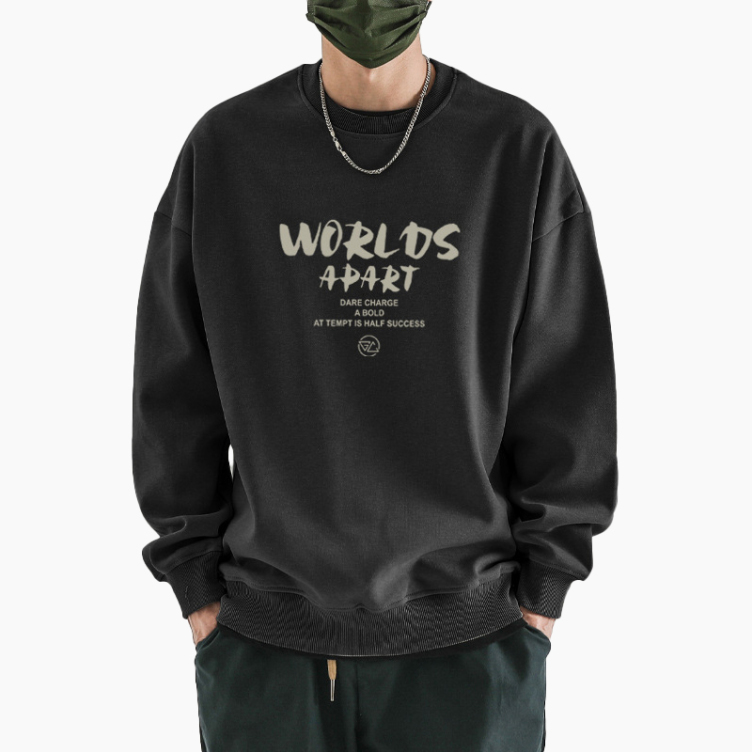 Round neck hooded velvet thickened warm inner layer sweatshirts