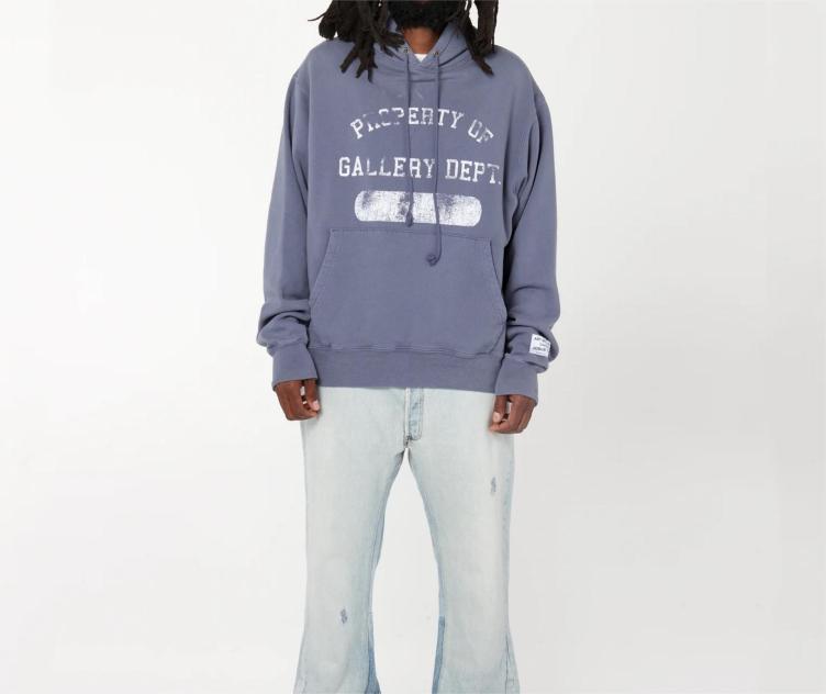 Retro American trendy brand washed distressed letter print VINTAGE hoodies